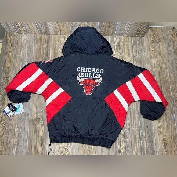 NWT Vintage 90's Starter Chicago Bulls NBA Pullover Puffer Jacket, Size Large - Picture 6 of 16